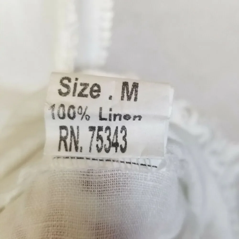 Valentina Naldi Tank Top M White Minimalist Coastal Lagenlook Resort Travel - Picture 6 of 7